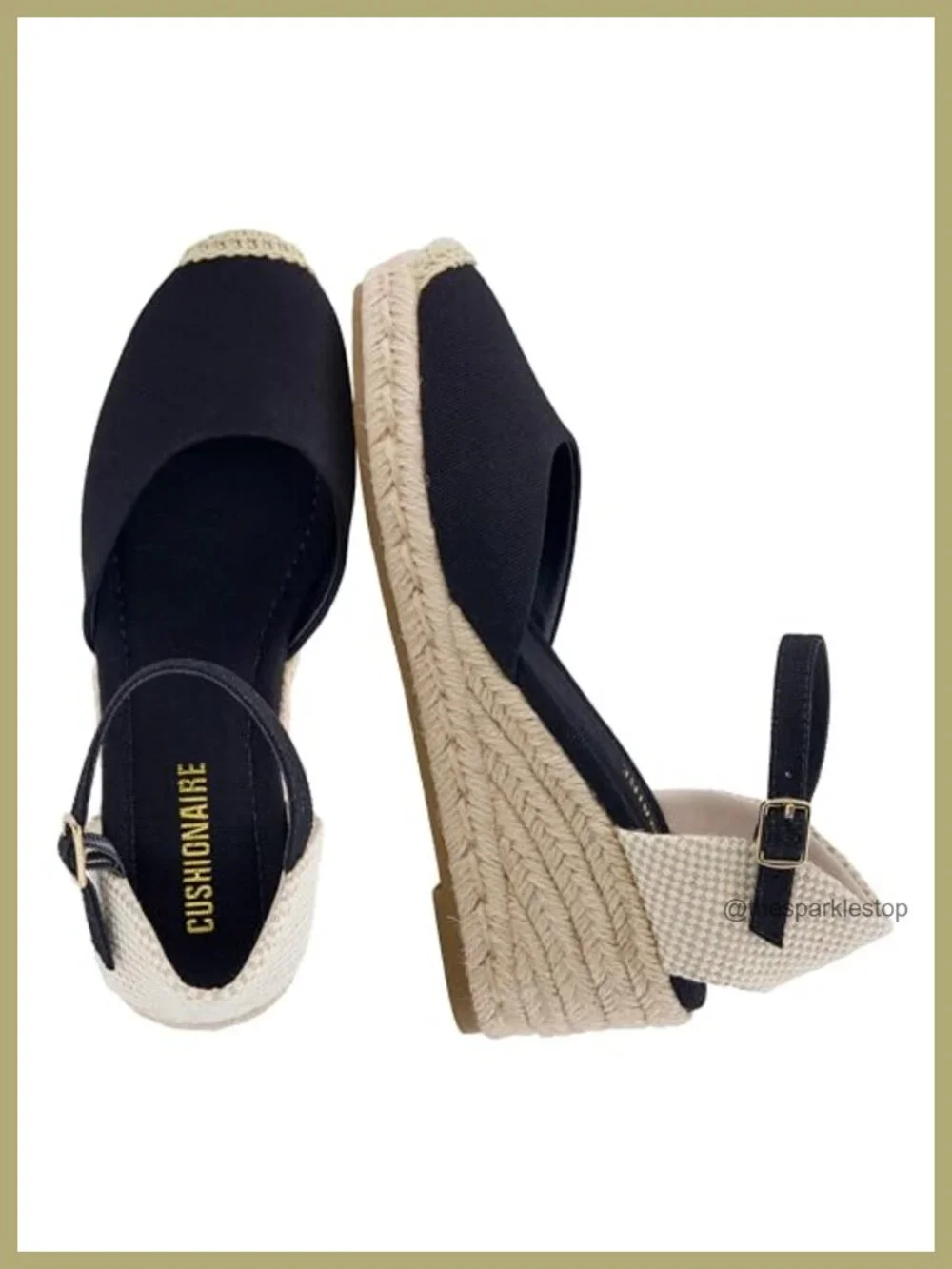 Closed Toe Espadrille Wedge Sandals for Women, Platform Heels with Adjustable